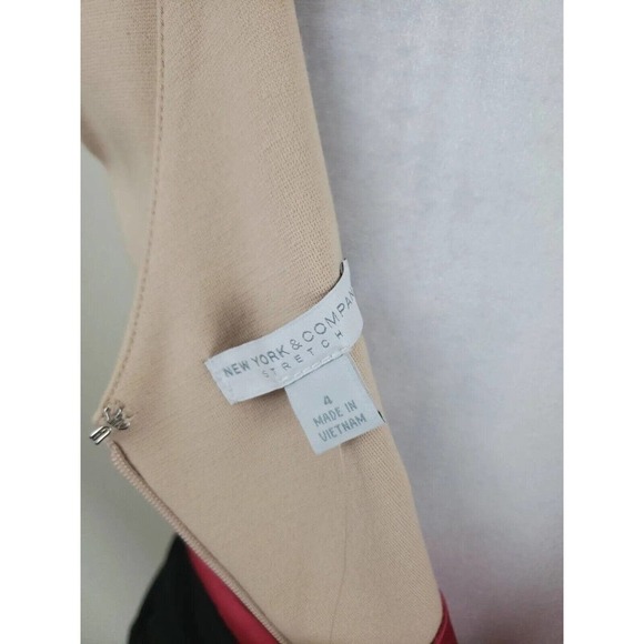 New York & Company ~Woman Size 4~ Black/Pink Sleeveless Stretch Dress NWT $74.95 - Picture 8 of 12